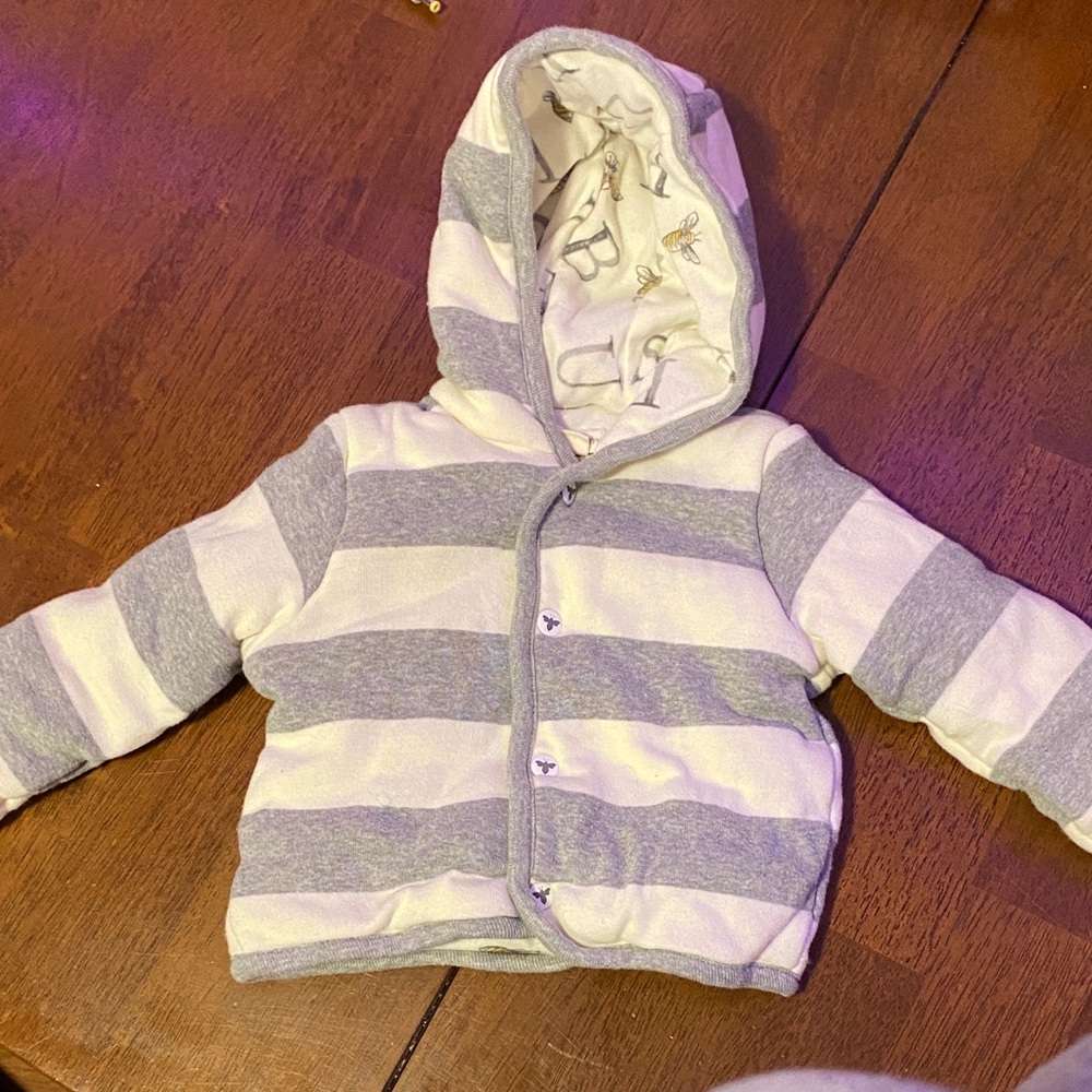 Burt's Bees Baby White and Yellow Bee Print Onesie